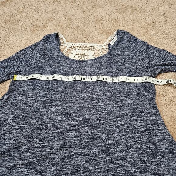 Aeropostale Women's High-Low Sweater Size Large Blue Marble Lace Back Cut Out - Picture 5 of 9